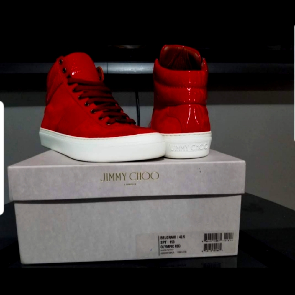 Jimmy Choo Men's Vibrant Red Sneakers